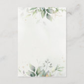 緑豊かなユーカリゴールドリーフエレガントウェディング エンクロージャーカード (裏面)