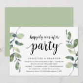 緑豊かなユーカリ, 黒インク, 結婚式の秘密の誓い 招待状 (正面/裏面)