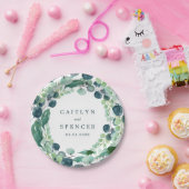 緑豊かなリースウェディングレセプション ペーパープレート (パーティー)