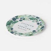 緑豊かなリースウェディングレセプション ペーパープレート (アングル)