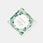 緑豊かなリース結婚ズ スタンダードカクテルナプキン (角)