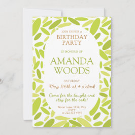 緑豊かなリーピーディライト誕生日 招待状