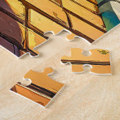 緑豊かな公園に防具をまとったアヒル ジグソーパズル (側面)