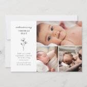 緑豊かな写真コラージュ赤ちゃんシャワーの小枝 サンキューカード (正面)