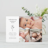 緑豊かな写真コラージュ赤ちゃんシャワーの小枝 サンキューカード (スタンド正面)