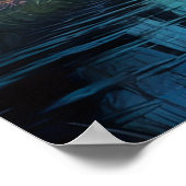 緑豊かな古い森の上の宇宙交響曲 ポスター (角)