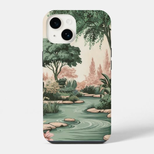 緑豊かな場所での愛 iPhoneケース (裏面)