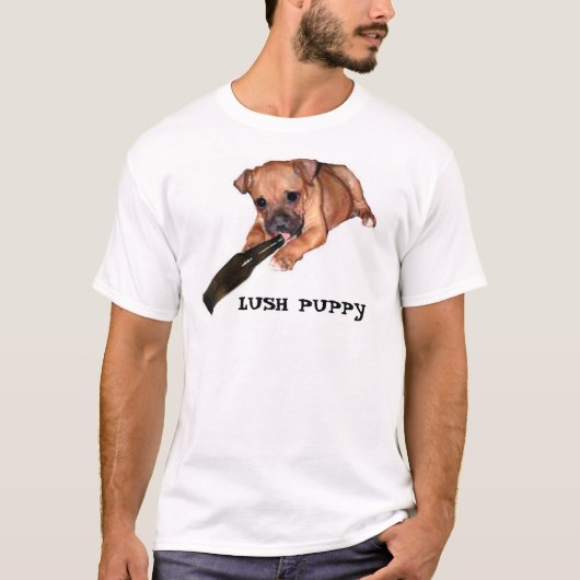 緑豊かな子犬 Tシャツ (正面)