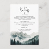 緑豊かな峰々　もやのかかる森　水彩画 エンクロージャーカード (正面)