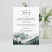 緑豊かな峰々　もやのかかる森　水彩画 エンクロージャーカード (スタンド正面)