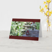 緑豊かな庭園の石垣 カード (黄色い花)