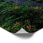 緑豊かな日没の森の風景 ポスター (角)