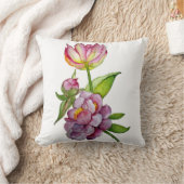 緑豊かな明るい花 クッション (ブランケット)