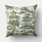 緑豊かな景観に彩られたアジアの水彩塔(10) クッション (裏面)