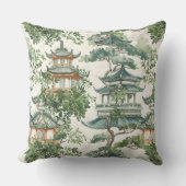 緑豊かな景観に彩られたアジアの水彩塔(10) クッション (正面)