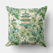 緑豊かな景観に彩られたアジアの水彩塔(12) クッション (正面)