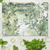 緑豊かな景観に彩られたアジアの水彩塔(13) キッチンタオル (折り畳み)