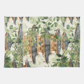 緑豊かな景観に彩られたアジアの水彩塔(16) キッチンタオル (横)