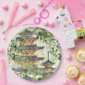 緑豊かな景観に彩られたアジアの水彩塔(16) ペーパープレート (パーティー)