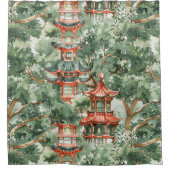 緑豊かな景観に彩られたアジアの水彩塔(17) シャワーカーテン (正面)