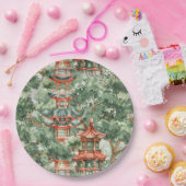 緑豊かな景観に彩られたアジアの水彩塔(17) ペーパープレート (パーティー)