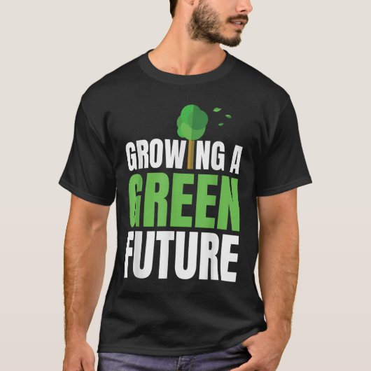 緑豊かな未来を育む 環境保護 Tシャツ (正面)