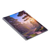 緑豊かな松林の夕日 ノートブック (右側)