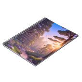 緑豊かな松林の夕日 ノートブック (左側)