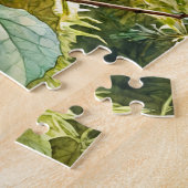 緑豊かな森のオオヤマネコ ジグソーパズル (側面)