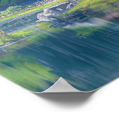 緑豊かな森の中の寺院 ポスター (角)