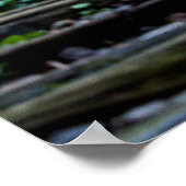 緑豊かな森の中の鉄道の線路 ポスター (角)