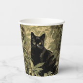 緑豊かな森の中の黒猫 紙コップ (裏面)