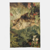 緑豊かな森の猫 キッチンタオル (縦)