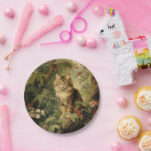 緑豊かな森の猫 ペーパープレート (パーティー)