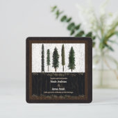 緑豊かな森林の木々が織りなす、自然派のウェディング 招待状 (スタンド正面)