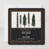 緑豊かな森林の木々が織りなす、自然派のウェディング 招待状 (正面)