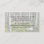 緑豊かな森林の瞑想 名刺 (裏面)