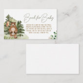 緑豊かな森林動物のベビー エンクロージャーカード (正面/裏面)