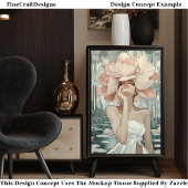 緑豊かな植物女神サンゴ、赤面CC3デコページ 薄葉紙