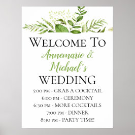 緑豊かな植物学結婚の儀式詳細歓迎 ポスター
