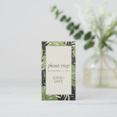 緑豊かな植物学RSVPグリーンジャングル葉のQRコード エンクロージャーカード (スタンド正面)