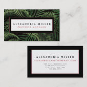 緑豊かな植物性トロピカルパーム葉 名刺 (正面/裏面)