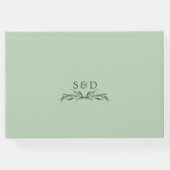 緑豊かな水の色の緑のジオメト結婚リ ゲストブック (裏面)