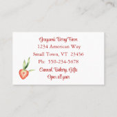 緑豊かな水の色イチゴつる植物と花 名刺 (裏面)