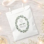 緑豊かな水の色オリーブの枝のリース結婚ズ フェイバーバッグ (クリップ留めされた状態)