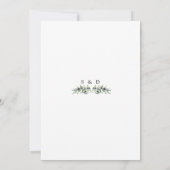 緑豊かな水の色オリーブの枝のリース結婚ズ 招待状 (裏面)