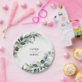 緑豊かな水の色ユーカリの緑エレガント ペーパープレート (パーティー)