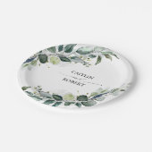 緑豊かな水の色ユーカリの緑エレガント ペーパープレート (アングル)
