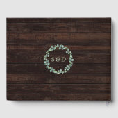 緑豊かな水の色ユーカリリース結婚ズ ゲストブック (裏面)