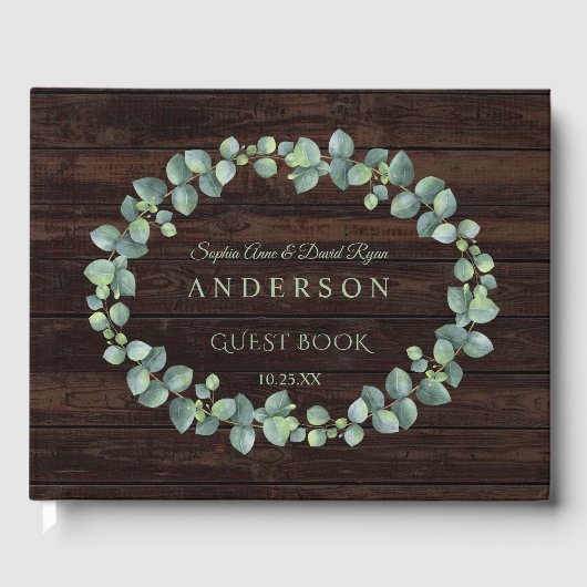 緑豊かな水の色ユーカリリース結婚ズ ゲストブック (正面)